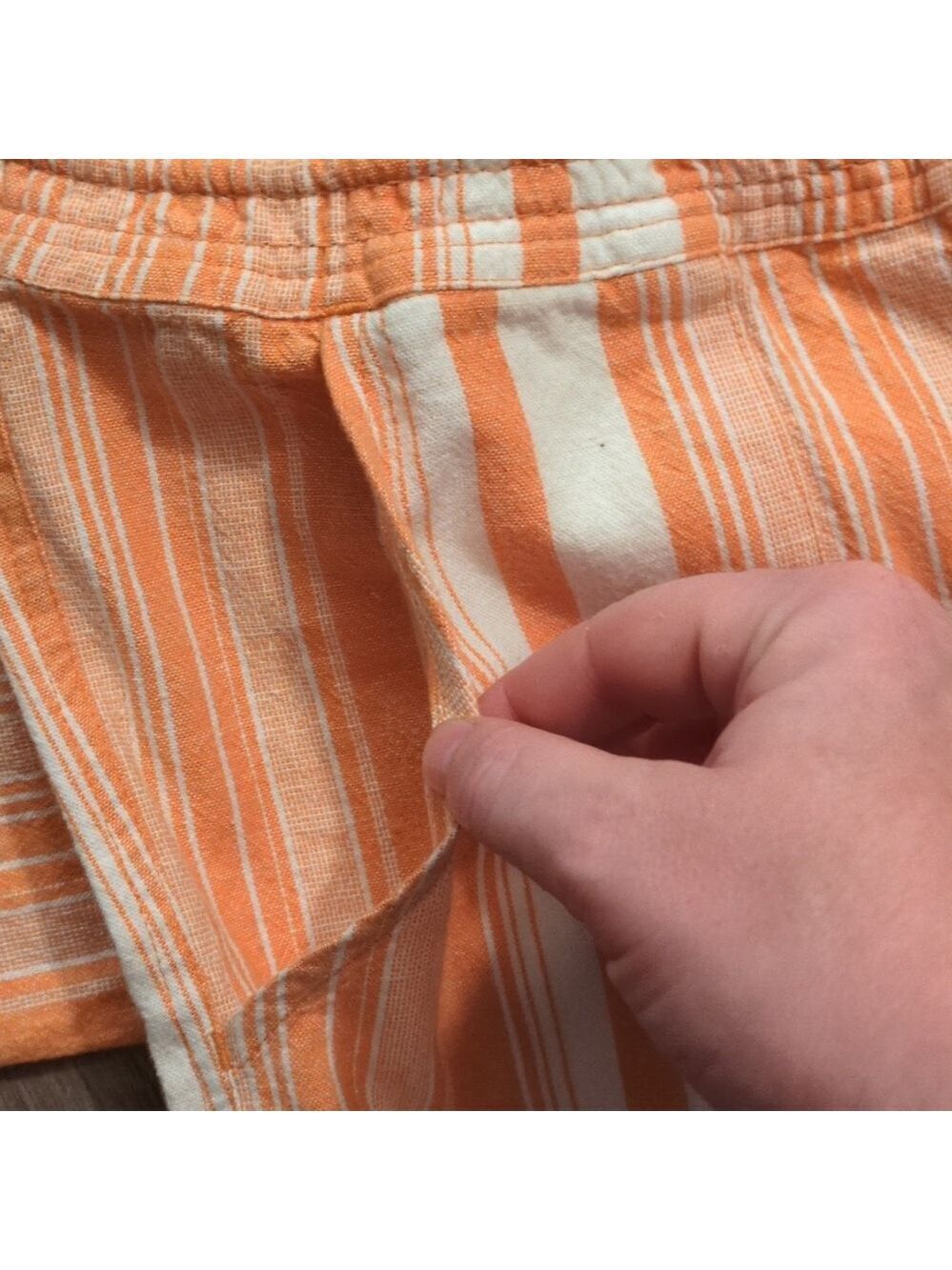 Roxy Orange And White Striped Linen Blend Pants Size XL - Picture 4 of 8